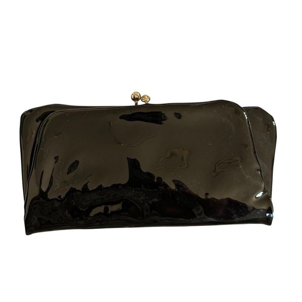 Vintage Glossy Black Clutch